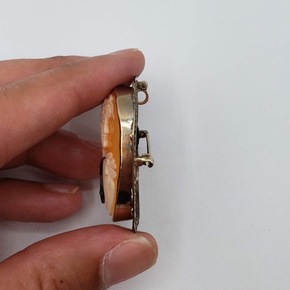 Vintage 1950's Victorian Lady Cameo Pin/Brooch Pendant - Picture 8 of 16